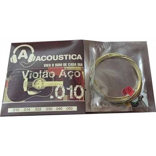 Encordoamento 0.10 Acoustica Violão Aço